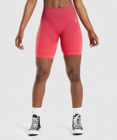 Gymshark Adapt Ombre Seamless Cycling Şort Kadın Pembe Kırmızı | 908-EJWPRZ