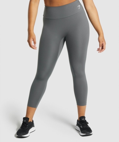 Gymshark Antrenman 7/8 High Waisted Tayt Kadın Gri | 382-QMLSIC