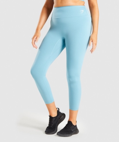 Gymshark Antrenman 7/8 High Waisted Tayt Kadın Açık Mavi | 957-PKYXNC