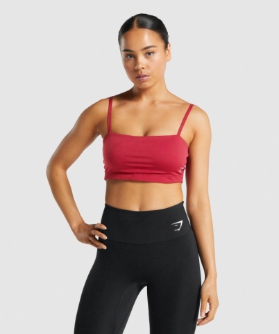 Gymshark Antrenman Bandeau Spor Sütyeni Kadın Bordo | 067-VRTMCQ