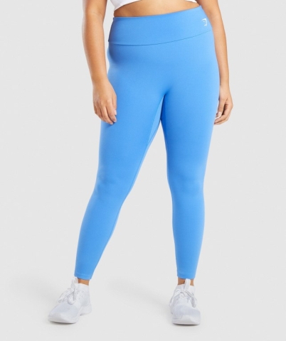 Gymshark Antrenman High Waisted Tayt Kadın Mavi | 836-DSIPQM