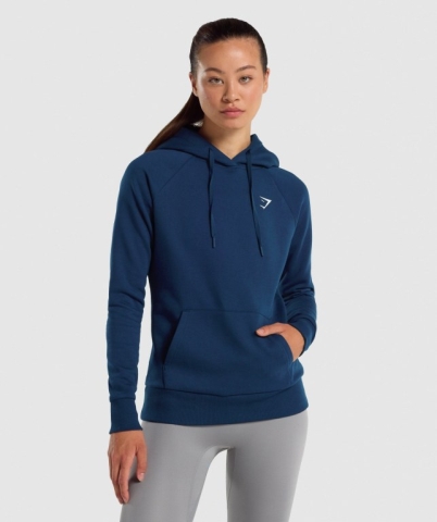 Gymshark Antrenman Kapüşonlu Sweatshirt Kadın Lacivert | 370-OEQJRH