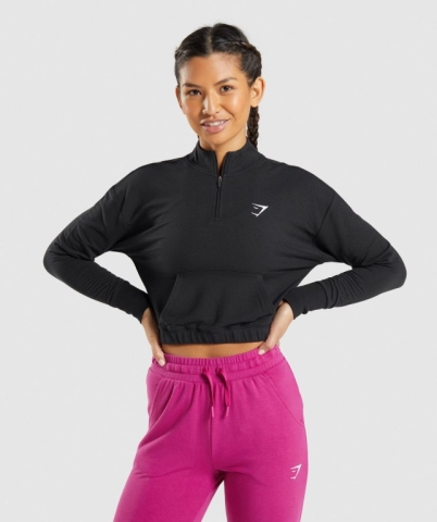 Gymshark Antrenman Pippa Kapüşonlu Sweatshirt Kadın Siyah | 910-TECMUI