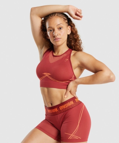 Gymshark Apex Seamless Spor Sütyeni Kadın Bordo | 291-NLYVJK