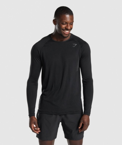 Gymshark Apex Seamless Tişört Erkek Siyah | 705-PDUJAY