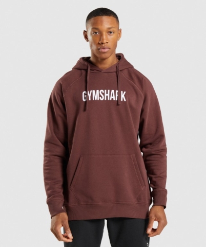 Gymshark Apollo Kapüşonlu Sweatshirt Erkek Pembe Kahverengi | 190-YJZDAE