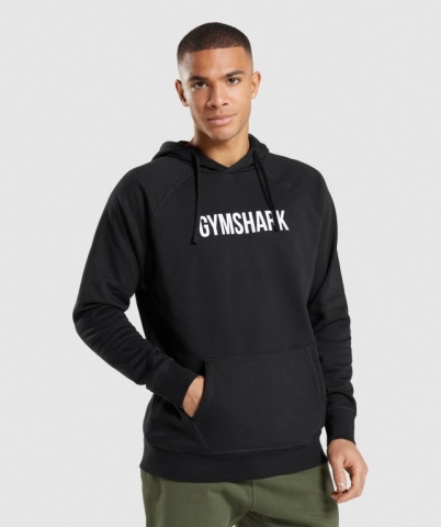 Gymshark Apollo Kapüşonlu Sweatshirt Erkek Siyah | 437-HNSFXU