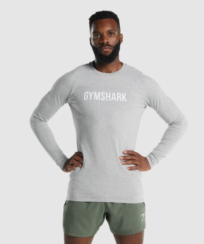 Gymshark Apollo Tişört Erkek Açık Gri | 719-DSLEZO