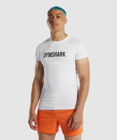 Gymshark Apollo Tişört Erkek Beyaz | 104-DZCYMF