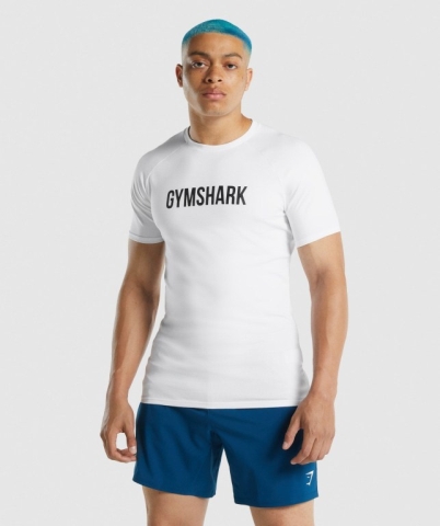 Gymshark Apollo Tişört Erkek Beyaz | 850-NSXDKT