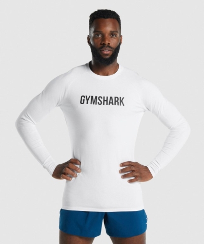 Gymshark Apollo Tişört Erkek Beyaz | 956-UVMFYD