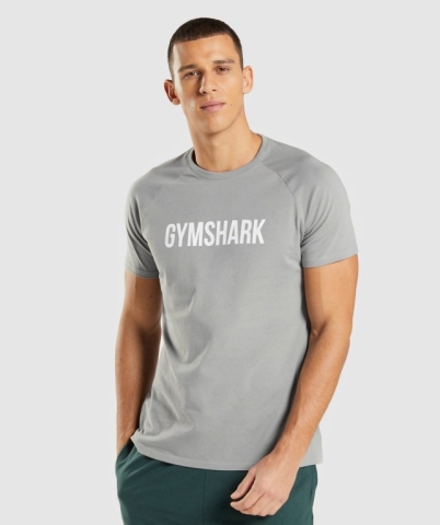 Gymshark Apollo Tişört Erkek Gri | 156-OSZJHG