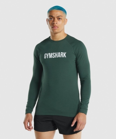 Gymshark Apollo Tişört Erkek Koyu Yeşil | 532-CXJGOB