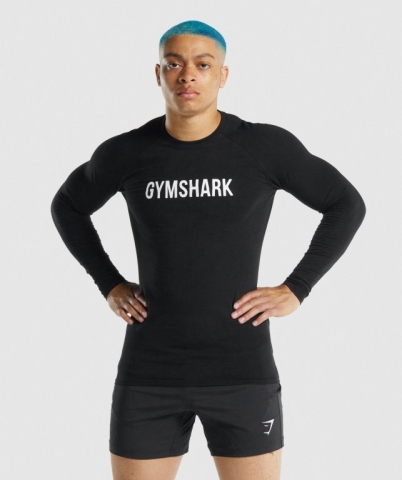 Gymshark Apollo Tişört Erkek Siyah | 380-PYKHIR