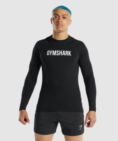 Gymshark Apollo Tişört Erkek Siyah | 973-VPSBTM