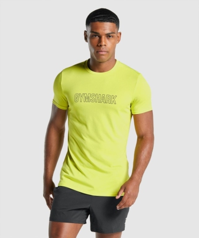 Gymshark Arrival Graphic Tişört Erkek Sarı | 421-YJWTCK