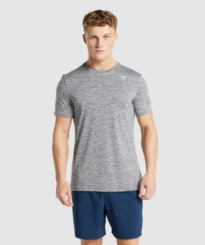 Gymshark Arrival Marl Tişört Erkek Gri | 541-FMUVEZ