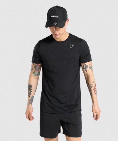 Gymshark Arrival Regular Fit Tişört Erkek Siyah | 984-EILKNU