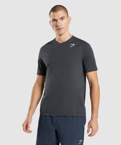 Gymshark Arrival Seamless Tişört Erkek Siyah | 406-HOAUJW