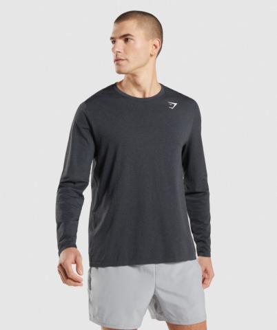 Gymshark Arrival Seamless Tişört Erkek Siyah | 635-GEDPBC