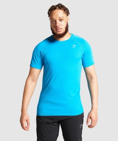 Gymshark Aspect Hafif Seamless Tişört Erkek Mavi | 850-SZMPNC