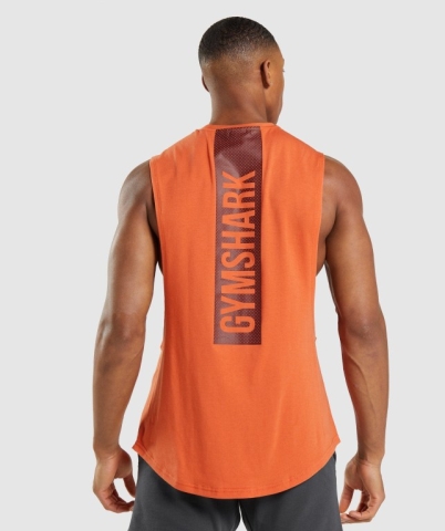 Gymshark Bold Drop Arm Atlet Erkek Turuncu | 486-LRZEMU