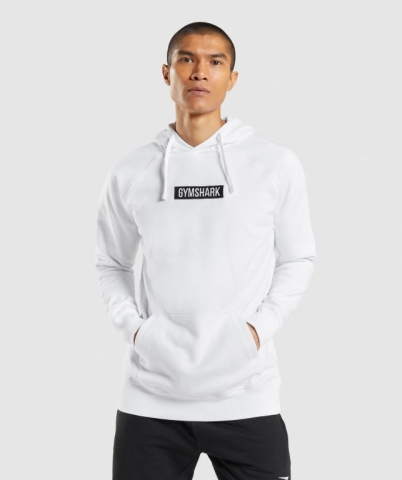 Gymshark Central Kapüşonlu Sweatshirt Erkek Beyaz | 206-FYPDOI