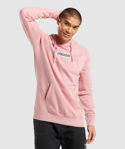 Gymshark Central Kapüşonlu Sweatshirt Erkek Pembe | 348-OBNKIQ