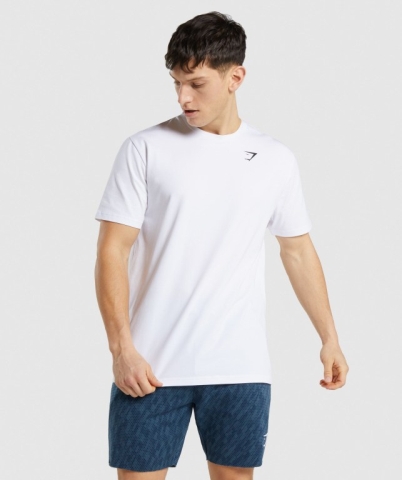 Gymshark Critical Regular Fit Tişört Erkek Beyaz | 793-WVPZXA