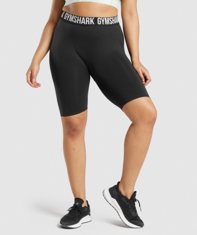 Gymshark Fit Seamless Cycling Şort Kadın Siyah | 608-YUCQKA