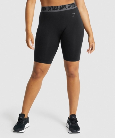 Gymshark Fit Seamless Cycling Şort Kadın Siyah | 946-LOQNMW