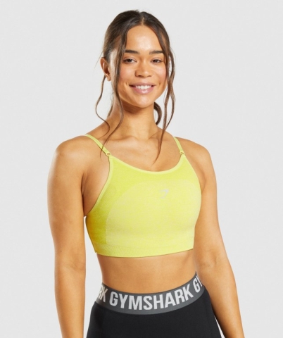 Gymshark Flex Askısı Spor Sütyeni Kadın Sarı | 968-SVXKMT