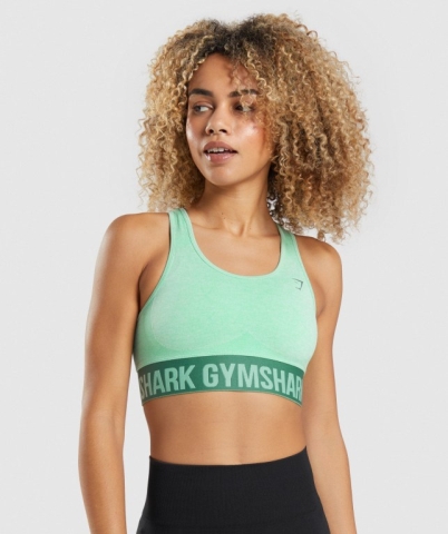 Gymshark Flex Spor Sütyeni Kadın Yeşil | 105-DPRTAI