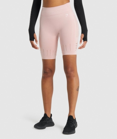 Gymshark Glow Seamless Şort Kadın Açık Pembe | 496-KDSOTX