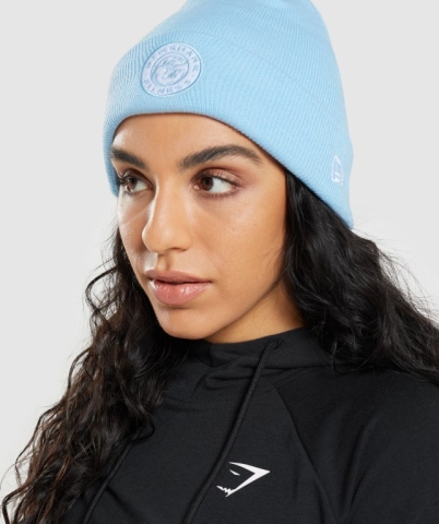 Gymshark New Era Legacy Cuff Knit Saç Bandı Kadın Mavi | 047-HFEXSN