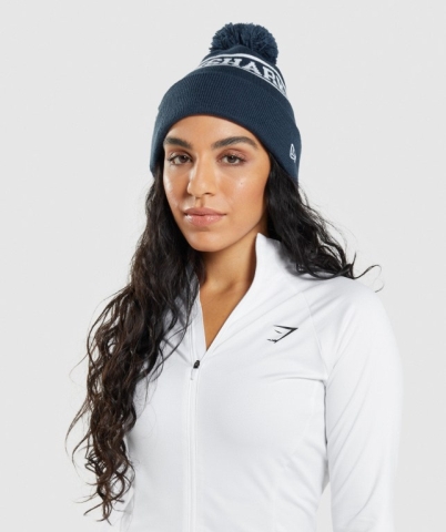 Gymshark New Era Tab Beanie Saç Bandı Kadın Mavi | 342-ZOBKNE