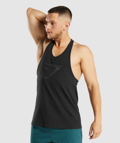 Gymshark Sharkhead Infill Atlet Erkek Siyah | 731-TNJSDO