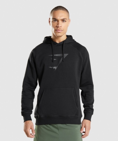 Gymshark Sharkhead Infill Kapüşonlu Sweatshirt Erkek Siyah | 043-YFNWKD