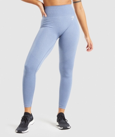 Gymshark Vital Seamless 2.0 High Waisted Tayt Kadın Mavi | 761-TGOHNQ