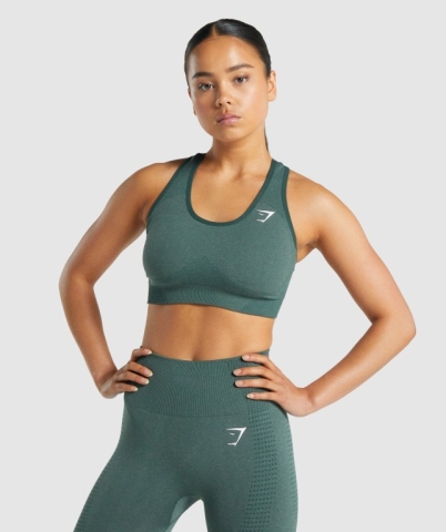 Gymshark Vital Seamless 2.0 Spor Sütyeni Kadın Koyu Yeşil | 027-HYSBGF