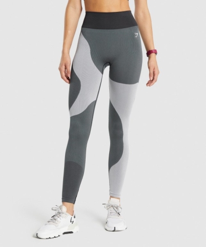 Gymshark WTFlex Seamless High Waisted Tayt Kadın Gri | 063-WIDMNO