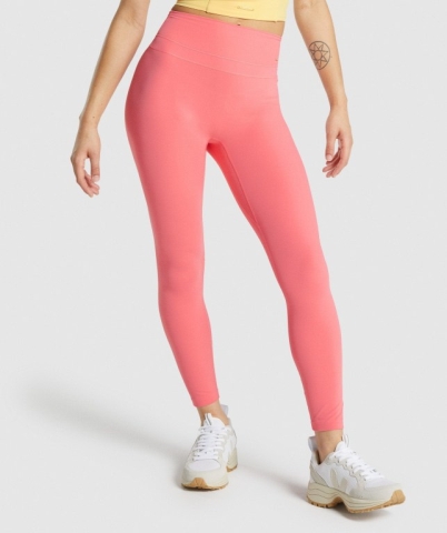 Gymshark Whitney High Rise High Waisted Tayt Kadın Pembe | 859-ZMHVNA