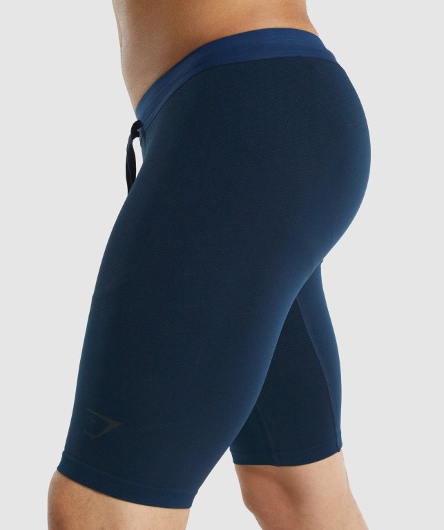 Gymshark 315 1/2 Tight Şort Erkek Lacivert | 469-AHMIKE