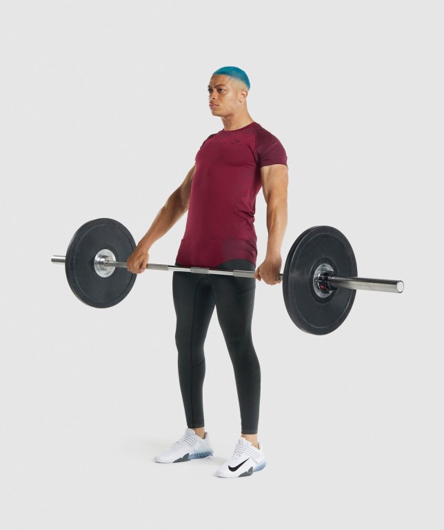 Gymshark 315 Tişört Erkek Bordo | 854-ENTWBX