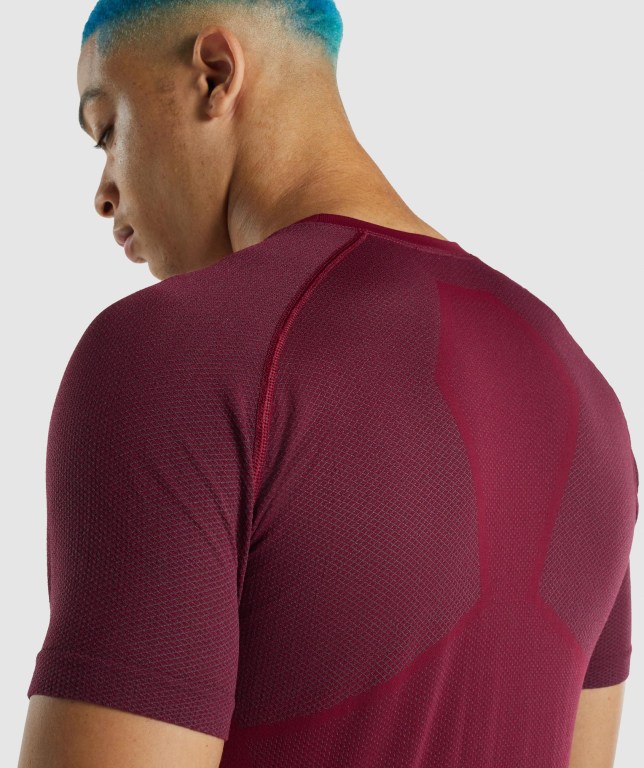 Gymshark 315 Tişört Erkek Bordo | 854-ENTWBX