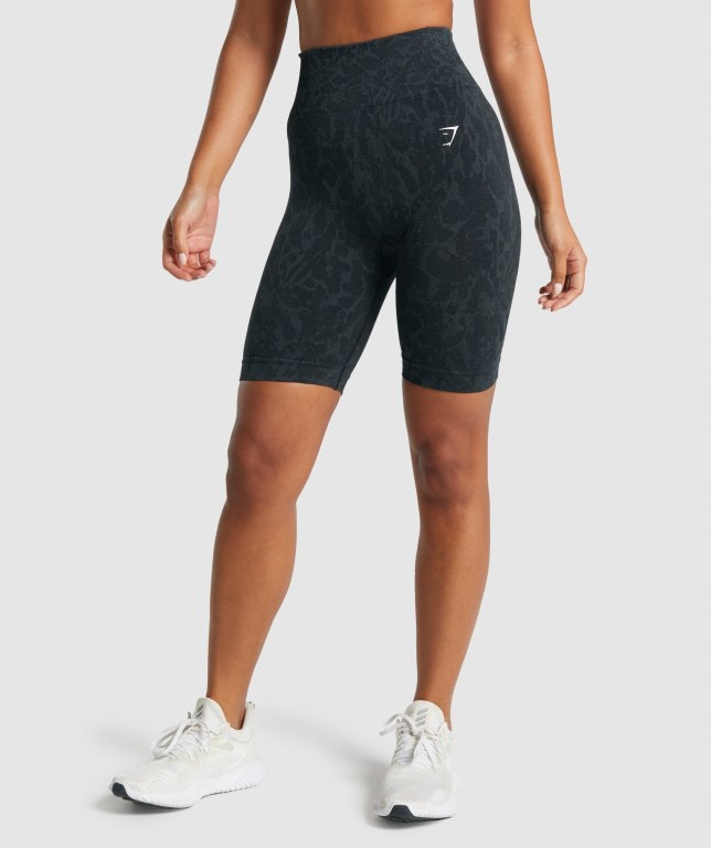 Gymshark Adapt Animal Seamless Cycling Şort Kadın Siyah | 207-IUMVES