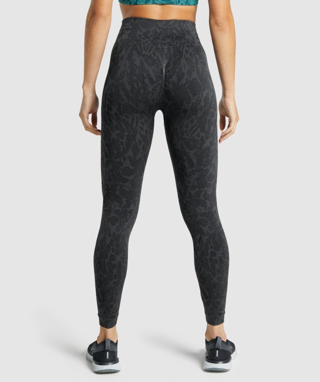 Gymshark Adapt Animal Seamless High Waisted Tayt Kadın Siyah | 074-BOSAIR