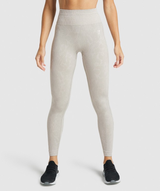 Gymshark Adapt Animal Seamless High Waisted Tayt Kadın Gri | 745-SQJNEV