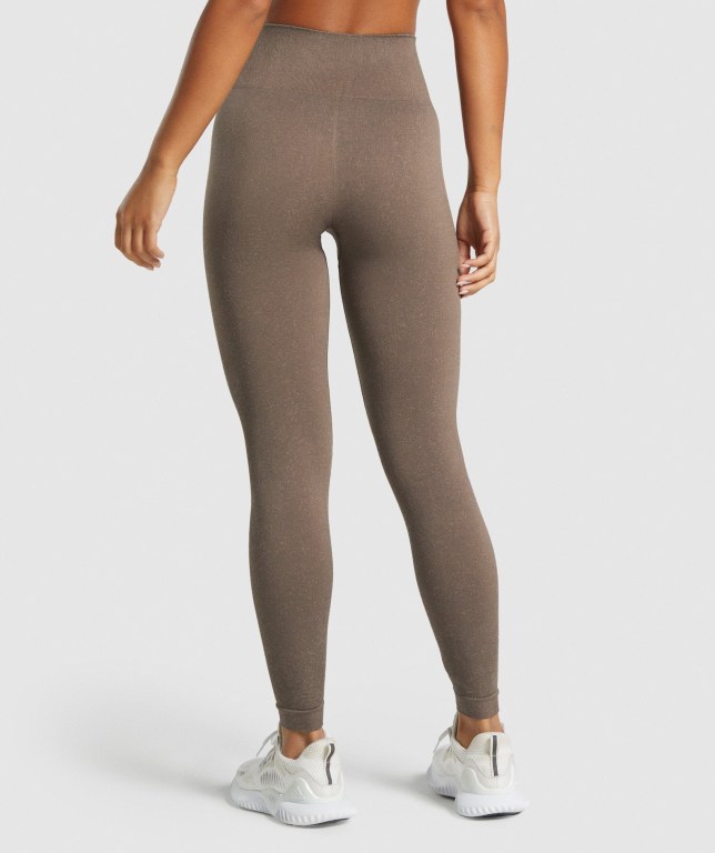 Gymshark Adapt Fleck Seamless High Waisted Tayt Kadın Kahverengi | 302-HGTNSO