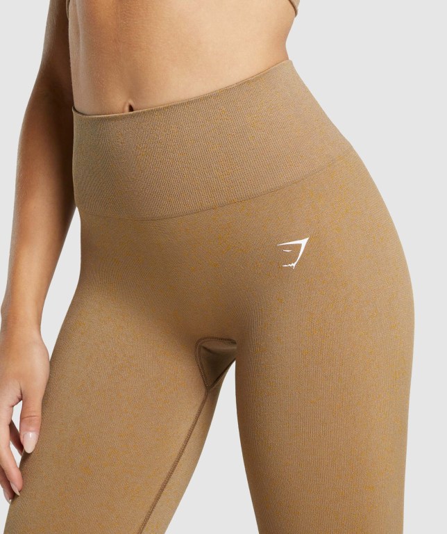 Gymshark Adapt Fleck Seamless High Waisted Tayt Kadın Açık Kahverengi | 491-VAIOHZ